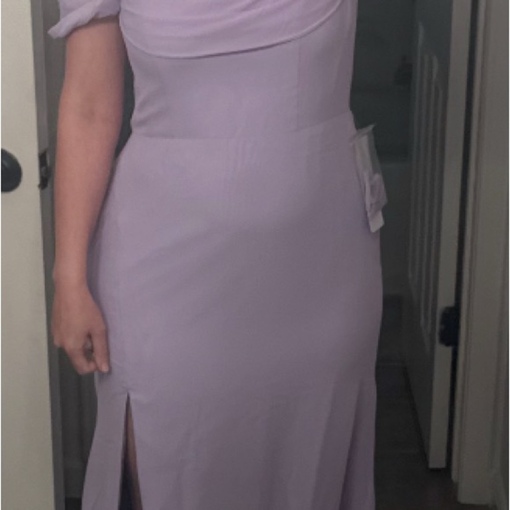 Elegant Lavender Off-Shoulder Dress
